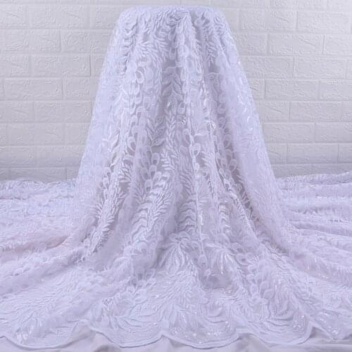 White French Tulle Lace Fabric High Quality African Milk Silk Lace Fabric Siwss Sequins Lace Embroidery For Nigerian Wedding