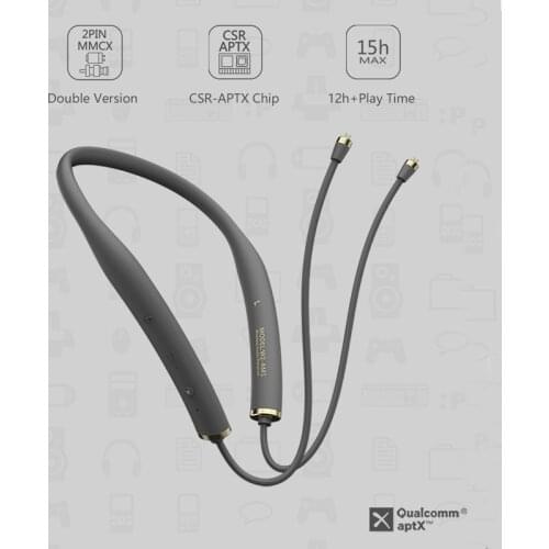 Wireless Bluetooth 5.0 Aptx Cable 2PIN 0.78mm MMCX Upgrade Module Waterproof Headset Cable