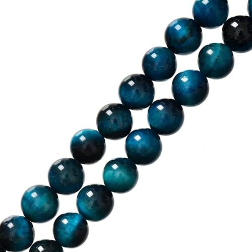 Natural 6/8/10mm Pick Size Blue Tiger Stone Bracelets Necklace 15inch Loose Beads H768