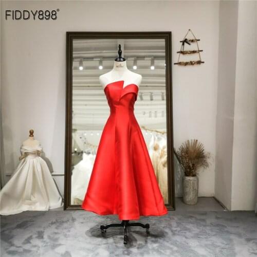 Elegant Red Short Evening Dresses 2021 Prom Dress Exquisite Formal Wedding Party Gown for Women Vestidos Formales