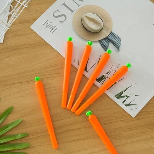 4Pcs Cartoon Carrot Ink Filled Gel Pen set color School Office gel pen refill Writing Marker Stationery gel pen erasable rods