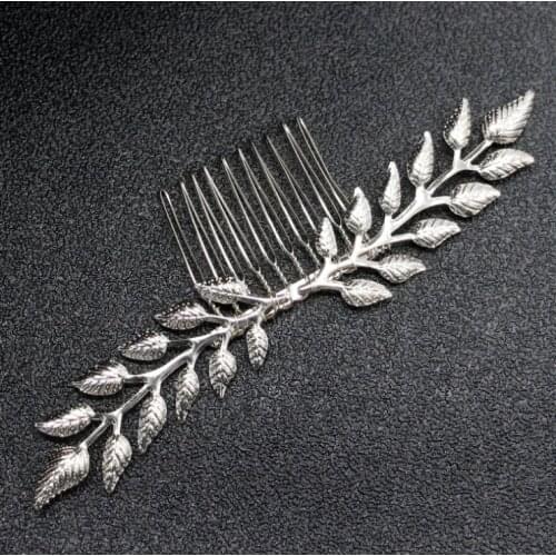 Greek Bridal Wedding Hair Accessories Headdress Gold Olive Leaf Headband Hair Comb Clip Hairpin Crown Jewelry Headpiece