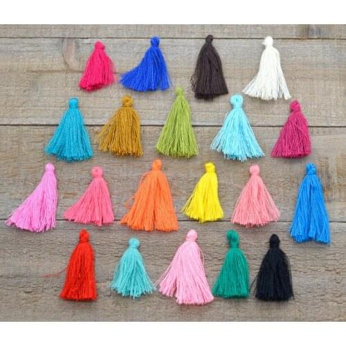 100pcs/bag cord tessel 3cm drop cotton tessel multi-color laceness for Handmade materials accesory free shipping