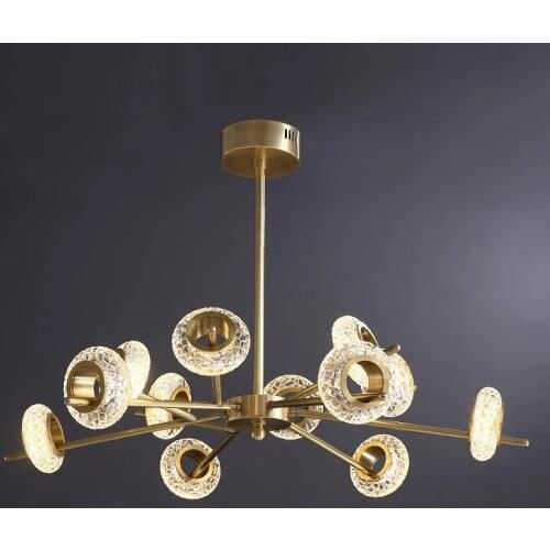 Nordic style donuts design living room crystal chandelier modern minimalist brass restaurant bedroom dcecor hanging led lamps