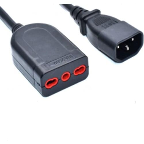 IEC 320 C14 Male To 16A Italy Female AC Power Extension Cord Cable 30CM 60CM
