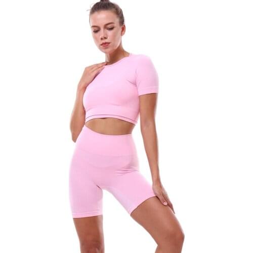 Yoga Sets Women Gym Sports Set Elastic Sports Hight Waist Leggings Sportswear Workout Sets Women Yoga Sets Women Gym Sports Set
