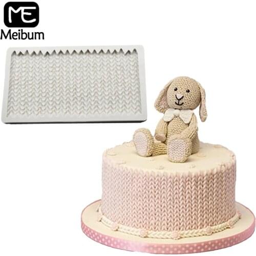 Meibum Knit Ruffle Cake Fondant Mold Silicone Molds Child Birthday Dessert GumPaste Sugar Craft Decorating Mould Baking Tools