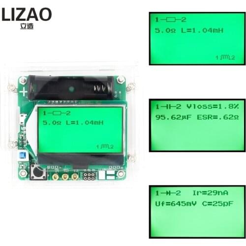 New 3.7V version of inductor capacitor ESR meter DIY MG328 multifunction transistor tester with Acrylic shell