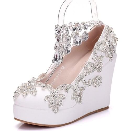 Fashion Rhinestone tassel wristband heel shoes for women