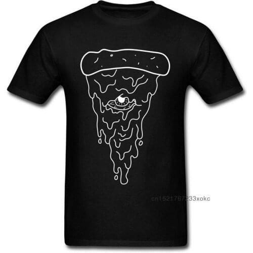 Illuminati Pizza Tshirt Print T Shirt Mens T-shirts 100% Cotton Fabric Casual All Seeing Eye Tops Tees Funky Customized Clothes