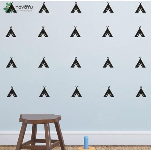 Set of 30 Fashion Teepee Vigvam Triangles Wall Sticker DIY Kids Nursery Boys Bedroom Art Vinilos Wall Decoration Decal NY-383