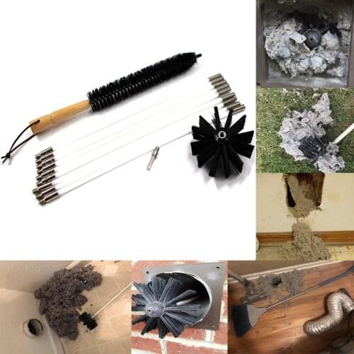 Dryer Duct Vent Flexible Rod Clean Brush Kit Dryer Duct Lint Remover Dry Duct Cleaning Kit Chimney Sweep Brush Boiler Nylon