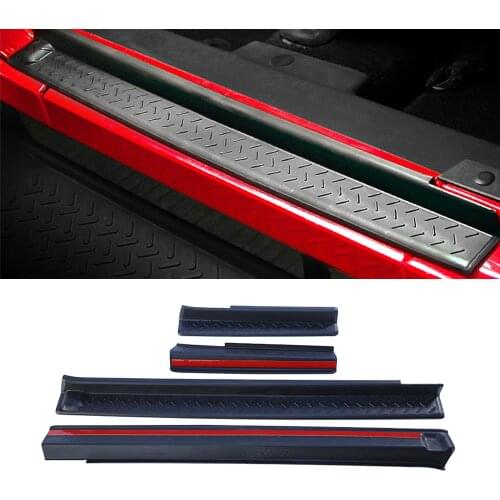 Door Sill Plate Entry Guards Welcome Pedal Cover Decoration for Jeep Wrangler JK 2007-2017 2 4Doors ABS Black Car Accessories