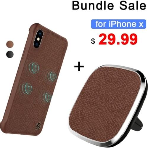 Nillkin wireless car charger pad and Magnetic wireless charger case For iphone X 5.8'' Bundle sale wireless charger for iphone x