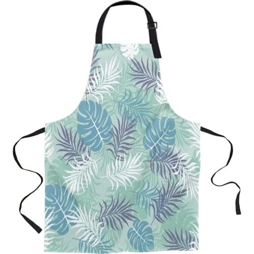 Nordic Tropical Plant Green Leaves Kitchen Nail Shop Apron for Women Men Kids Aprons Dinner Party Cooking Baking Accessories