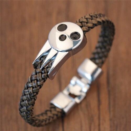 Wholesale 5 Pcs Amine Soul Eater Logo Bracelets Artificial Leather Zinc Alloy Material Cosplay Accessories for Christmas Gifts