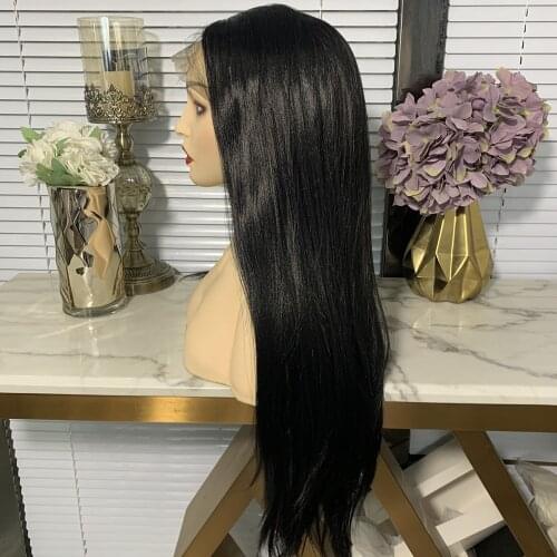 Natural Black Color Long Straight Wigs for Women Synthetic Lace Front Wig Heat Resistant Wig Natural Hair Cosplay Daily Life