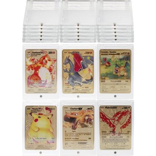Pokemon Transparent Card Cover Sleeves Playing Game Display Cards Album Map Collectors Alone Protection Holder Folder Toys