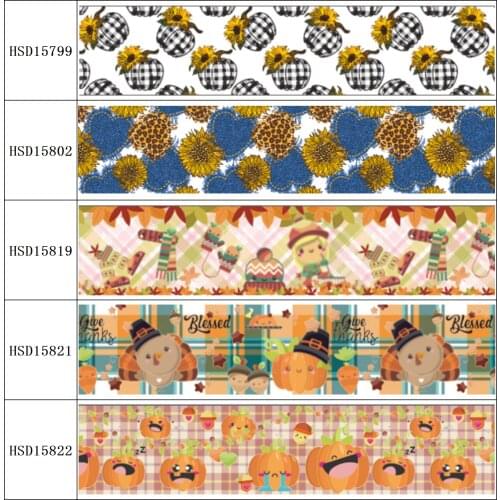 22MM 25MM 38MM 50MM 75mm Printed Pattern on Grosgrain Ribbon for diy ribbon