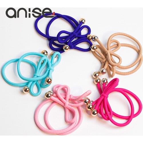 Women Hair Accessories Tiara Imitation Pearl Bow Colorful Elastic Hair Band Hair Rope Scrunchie For Girl Hair Jewelry barette