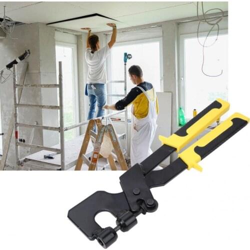 Stud Crimping Forceps CRV Steel Handle Fastening Work Keel Board Drywall Fastener Punch Lock Flat Mouth Metal Plier