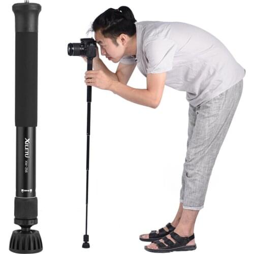 XILETU XM-256 Camera Monopod Aluminum Alloy Mini Camera Tripod Extendable Portable Travel Camera Monopod Stand Bracket Holder