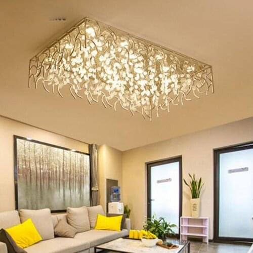 Nordic living room lamp LED simple modern rectangular aluminum creative ceiling lamp warm romantic bedroom art lamp led light
