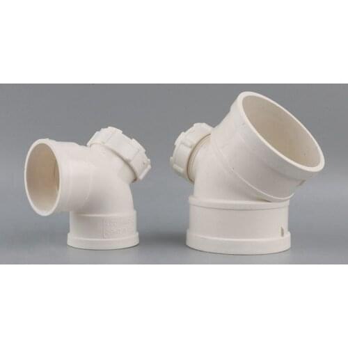 50Mm 75Mm PVC Elbow Drain Pipe 90 Degree Right Angle Bent Drainage Pipe Fittings Water Pipe Accessory With Inspection Port