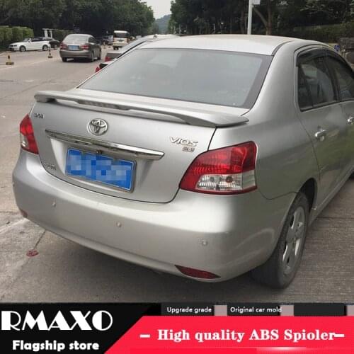 For TOYOTA VI Spoiler 2008-2011 High Quality TOYOTA Yaris Sedan ABS Material Car Rear Wing Primer Color Rear Spoiler