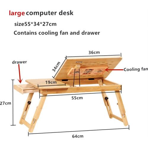 Home Folding Laptop Desk for Bed & Sofa Laptop Bed Tray Table Desk Portable Lap Desk for Study and Reading Bed Top Tray Table