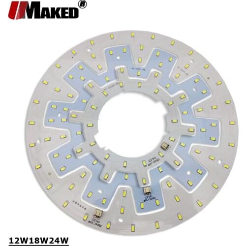 UMAKED SMD5730 LED PCB 12W 18W 24W Round Light Ceiling Light Replace Tube Light Retrofit Aluminum Lamp Plate For Ceiling light
