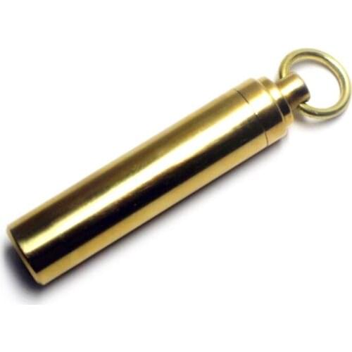 Waterproof Pocket Toothpick Holder Seal Bottle Eco-Friendly Brass Portable Pill Case Container For Travel