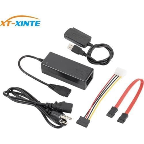 XT-XINTE USB 2.0 to SATA PATA IDE Drive Adapter Converter Cable Cord for 2.5"/3.5" Hard Drive Disk HDD with/No AC Power Supply