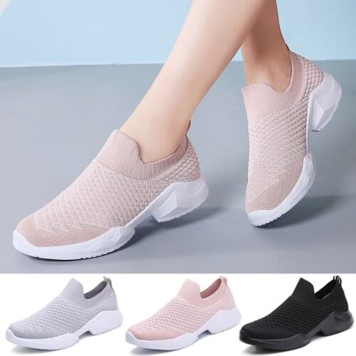 Women Tennis Shoes Breathable Mesh Woman Sport Shoes Slip-on Female Sock Footwear Women Sneakers Outdoor Flats Tenis Feminino