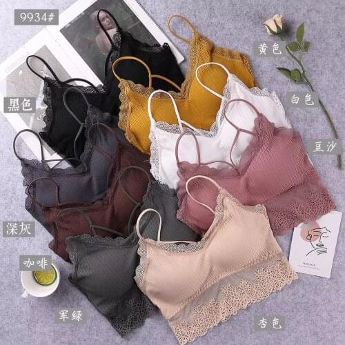 Womens Cotton Underwear Tube Top Brassiere Lace Sexy Top Womens Sports Bra Girls Comfort Tank Up Female Crop Top Lingerie