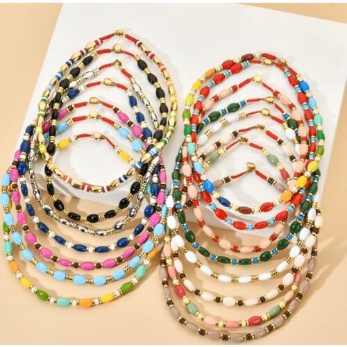 Handmade Femme Boho Colorful Tila Beads Choker Necklaces for Women Fashion Trendy Girl Bohemian Statement Necklace