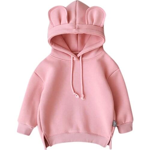 ZWF195 Girls Tops Toddler Baby Kids Boy Girl Hooded Cartoon Spring Autumn Teenage Hoodie Kids Sweatshirt baby girl clothes