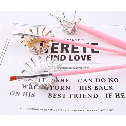 Crown Nail Brush Holder Crystal Nail Pen Storage Case/empty Manicure Storage box For Makeup Brushes Containers Brush Holders
