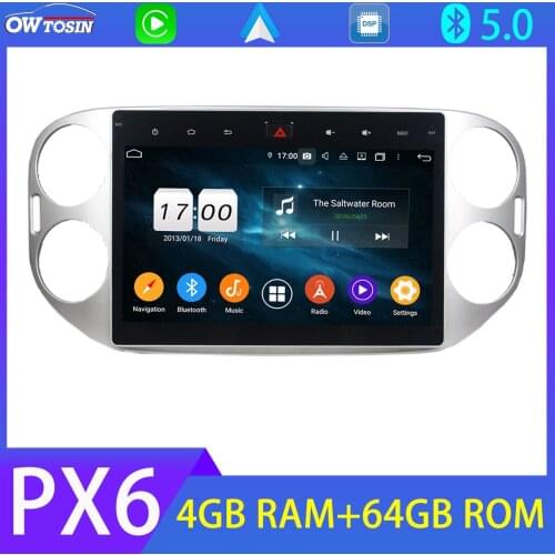 10.1'' PX6 4G+64G GPS Navigation Car Multimedia Player For Volkswagen VW Tiguan Bluetooth 5.0 Tethering DSP Radio Android 10.0