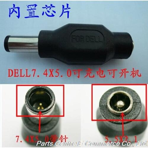 1 pcs DC Jack 5.5x2.1mm Female to 7.4x4.0mm Male DC Power Adapter For DELL Laptops.,With chip 5.5*2.1 mm to 7.4*4.0 mm