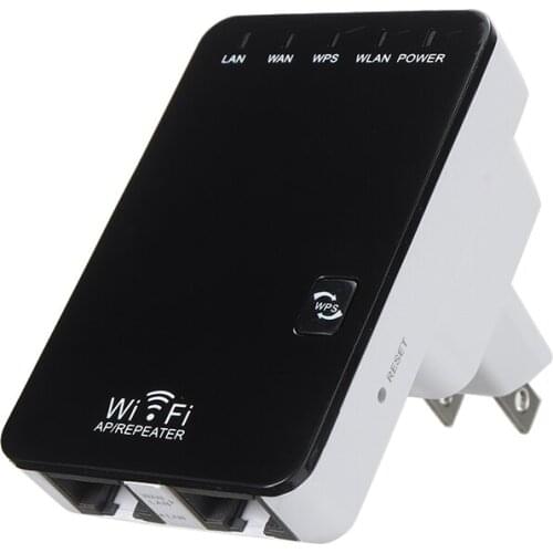 Pohiks 1pc 10/100Mbps Ethernet Wireless WiFi Repeater High Speed Signal Range Extender Booster US Plug With RJ-45 Network Cable