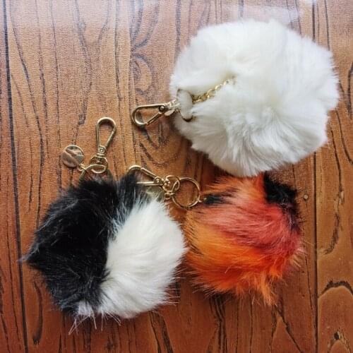 2021 New designer brand plush balls with golden keychain fluffy soft plush ball keyrings furball bag pendant decoration pom