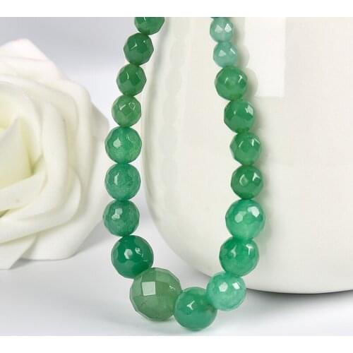 Beads of distinct size and the most Natural Green 6-14 mm Dong ling jasper necklace.The Double Eleven surprised