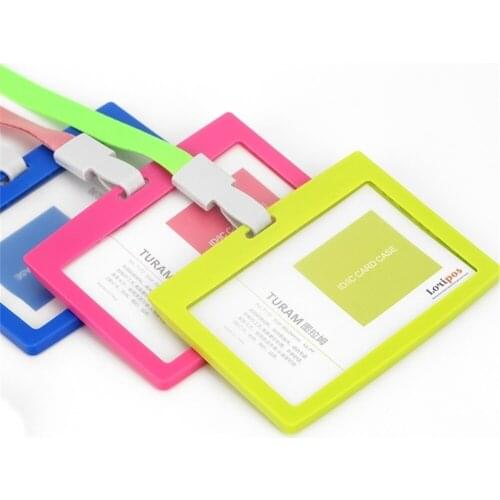 Color Id Candy Case Business Card Holder Employee Badge with 7647 Lanyards Company Supplies(standard Size 86*54mm)