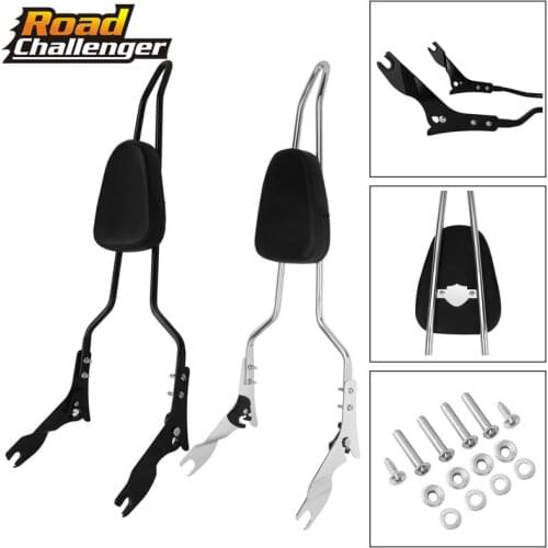 Black Chrome Motorcycle Passenger Backrest Rear Sissy Bar For Harley Touring Street Glide Road King 2009-2020 Accessories