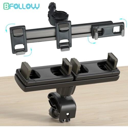 BFOLLOW 2 & 3 Holders Universal for Mobile Phone iPad Pro 12.9 Tablet 360 Degree Rotate with Clips Mount Floor Desktop Tripod