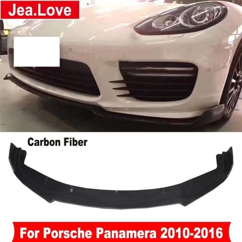 Real Carbon Fiber Front Bumper Lip Diffuser Shovel Chin For Porsche Panamera 2010-2016 Turbo Car Body Kits Protector Styling