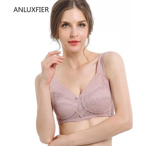 H9699 Women Bra Underwear Without Steel Rims Large Size Sexy Lace Bras Comfortable Breathable Gathered Thin Full Cup Lingerie