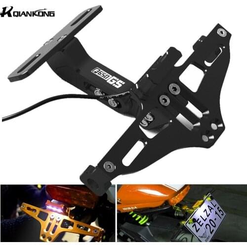 F650GS logo Motorcycle Adjustable License Plate Bracket Holder Frame Number Plate For BMW F650GS F 650 GS 2008-2012 2011 2010