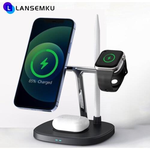 4 In 1 Magnetic Wireless Charging Station For Magsafe Iphone 12 Pro Max Qi Wireless Charger Mobile Phone Chargers